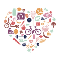 A collection of lifestyle images in a heart shape