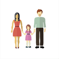 Two parents and a child